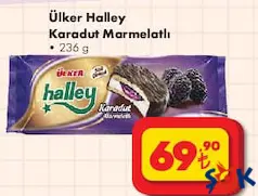 ÜLKER HALLEY KARADUT MARMELATLI BİSKÜVİ 236 G fiyat ve kampanya bilgisi